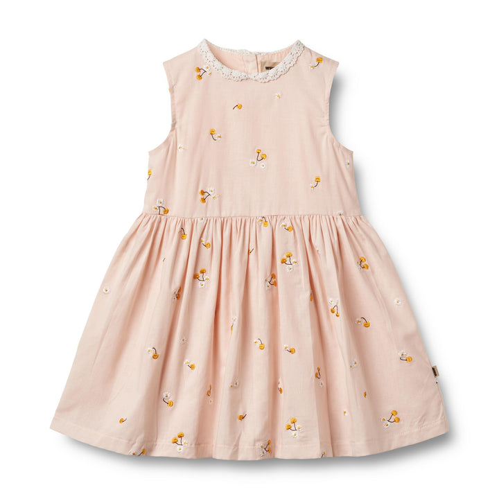 Dress Elma (1207-235)-Powder Yellow Cherries