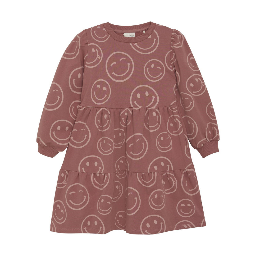 124055-Dress LS AOP Sweat-Withered Rose