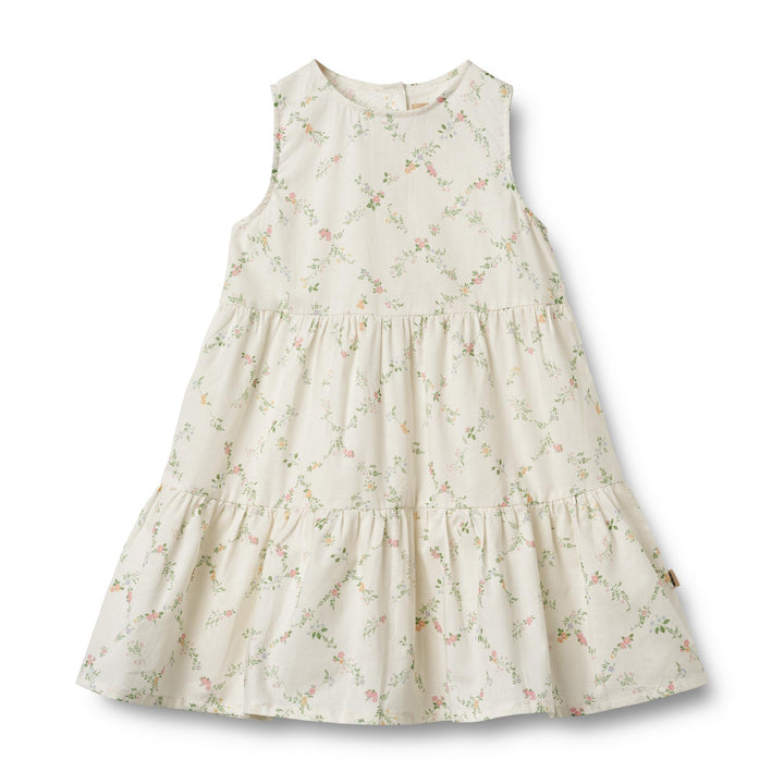 Dress Luise (1252-261)-Ivory Checked Flowers