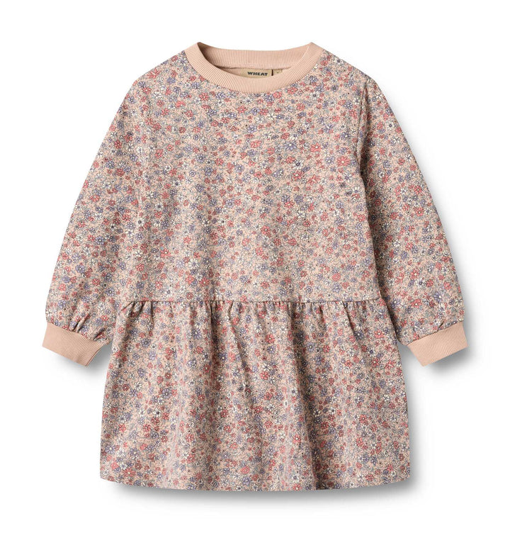 Sweat Dress L/S Zenia (1546-625) rose dust flowers