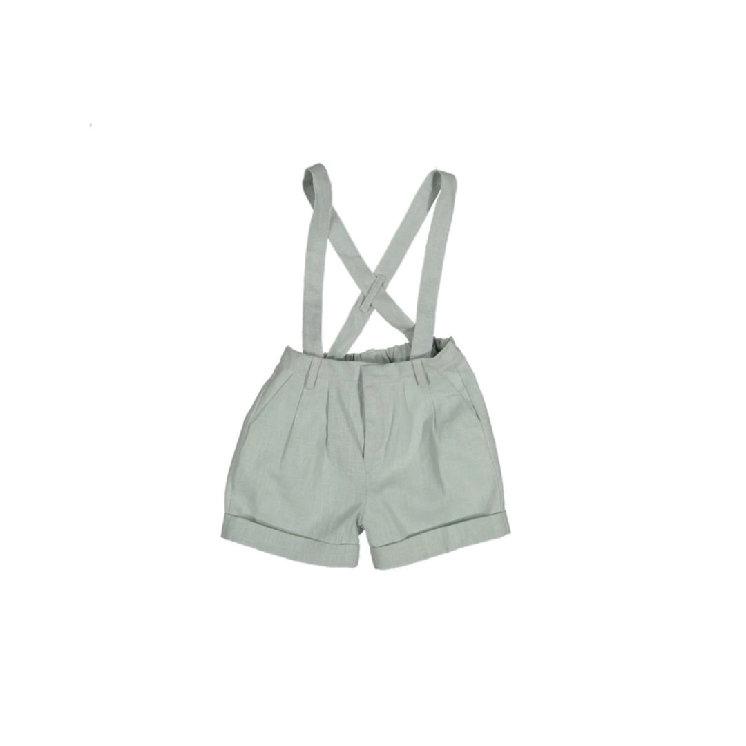34034-ADAMO PANTS WITH STRAPS -Mint Linen