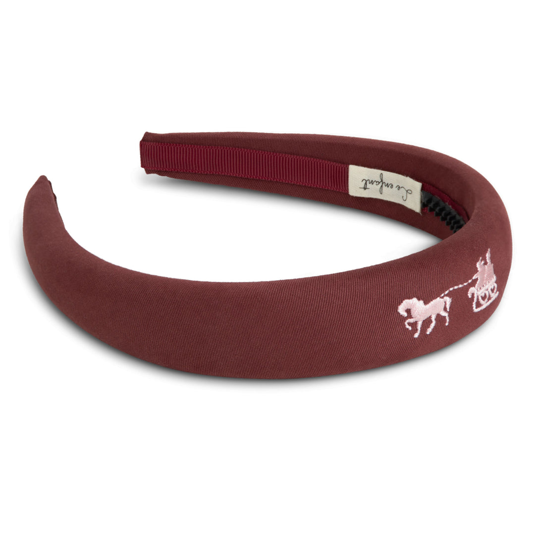 Petite Épopée embroidered hairband-Burgundy