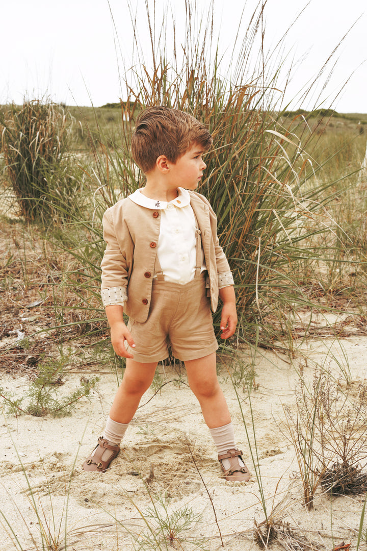 2511-BOY BLAZER W PRINT-Camel