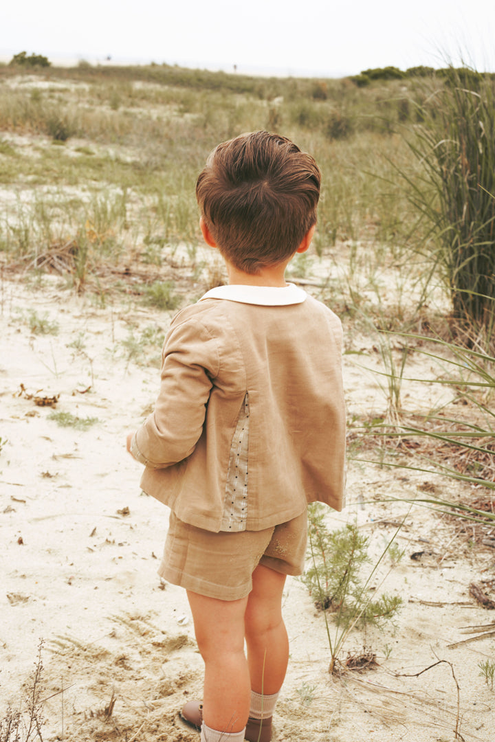 2511-BOY BLAZER W PRINT-Camel