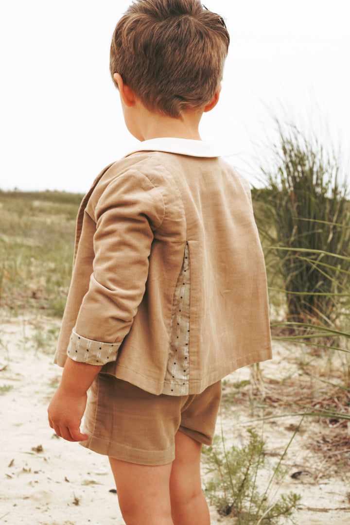 2511-BOY BLAZER W PRINT-Camel