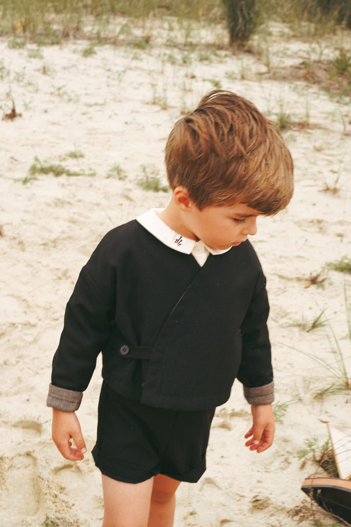 2520BK-BOY WRAP BLAZER-BLACK