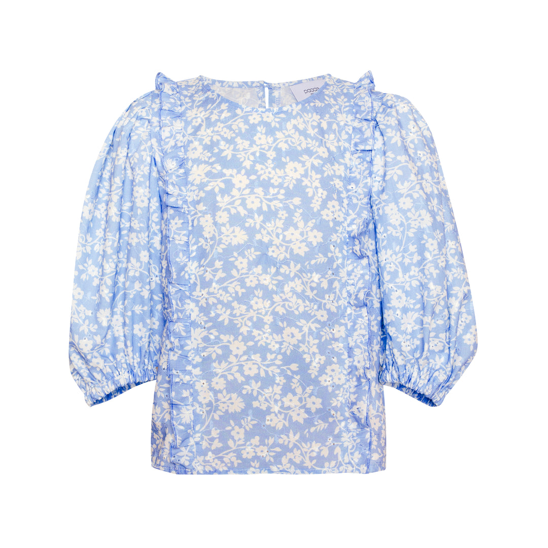 Special Edition Cotton Chiffon Blouse-Mimi Blue
