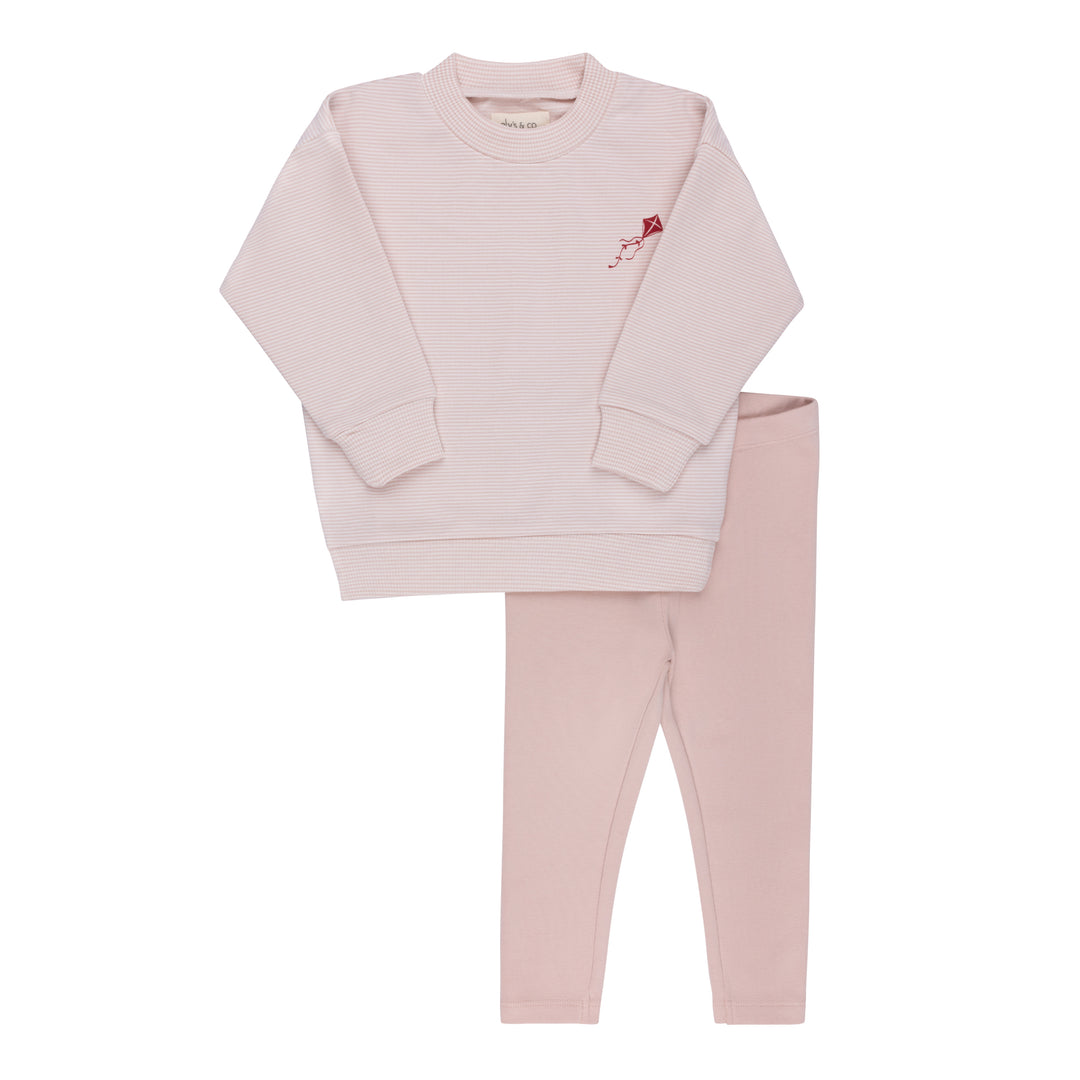 FRENCH TERRY KITE-PINK STRIPES-LOUNGE SET