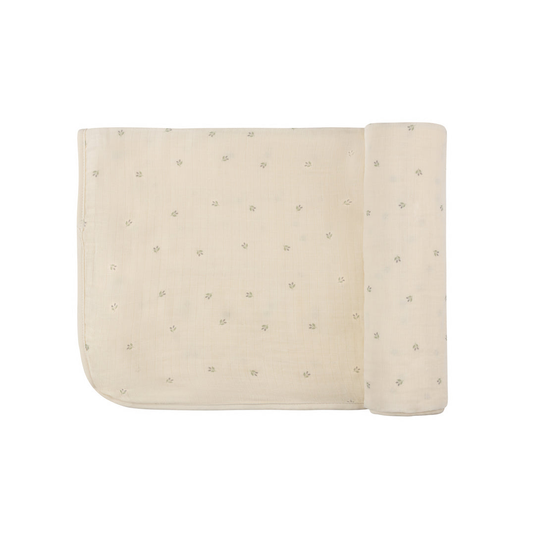 EMBROIDERED COLLECTION-MUSLIN SWADDLE-Ivory Berry