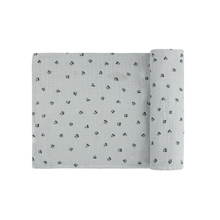 2 Pack Cherry Print Collection - Muslin Swaddle-Blue
