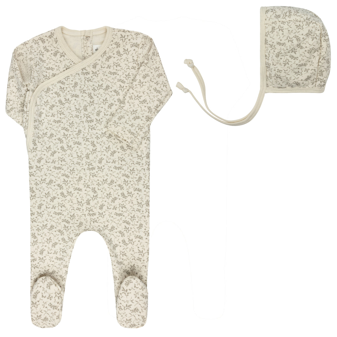 Vine Collection -Ivory/Sage - Footie/Bonnet Set