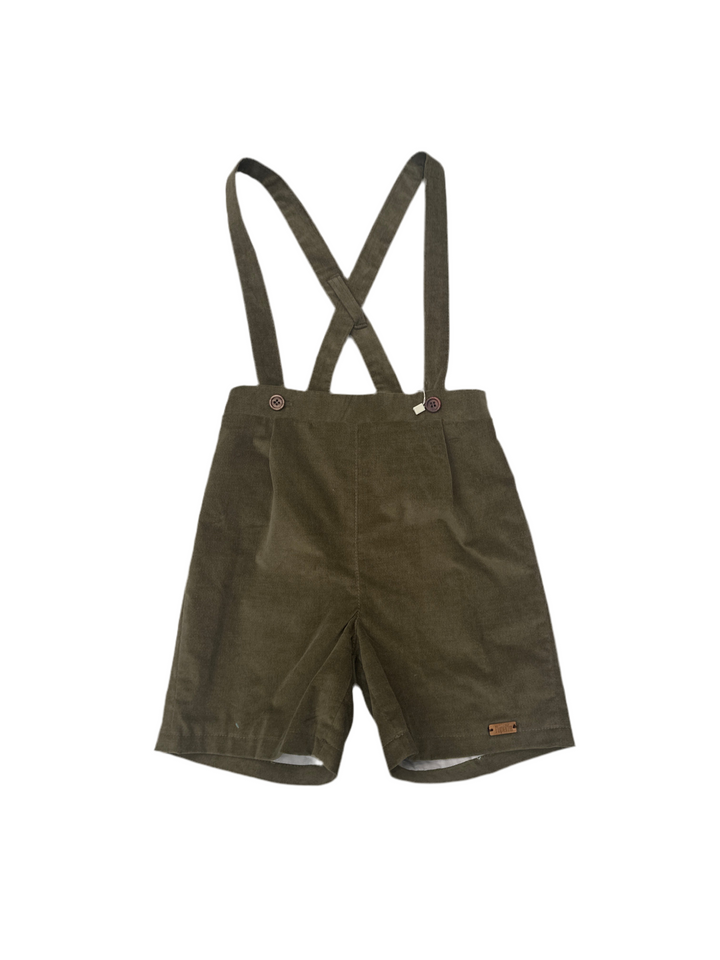 Mod.8.1 Khaki VELVET Stone woolen short with crossover straps