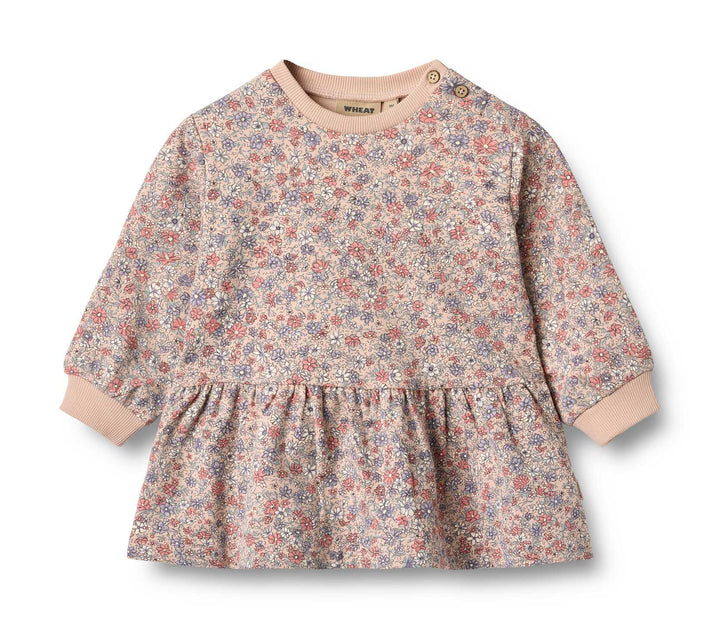 Sweat Dress L/S Zenia (5546-625) rose dust flowers