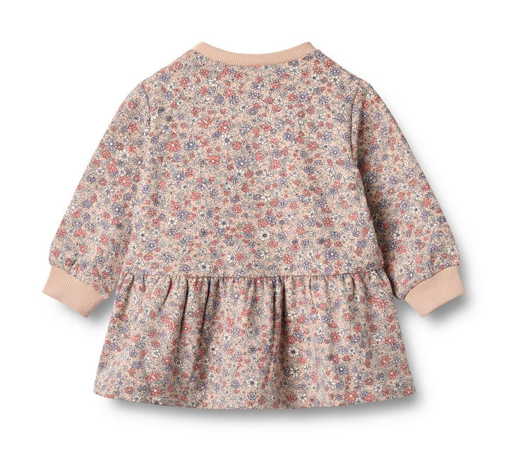 Sweat Dress L/S Zenia (5546-625) rose dust flowers