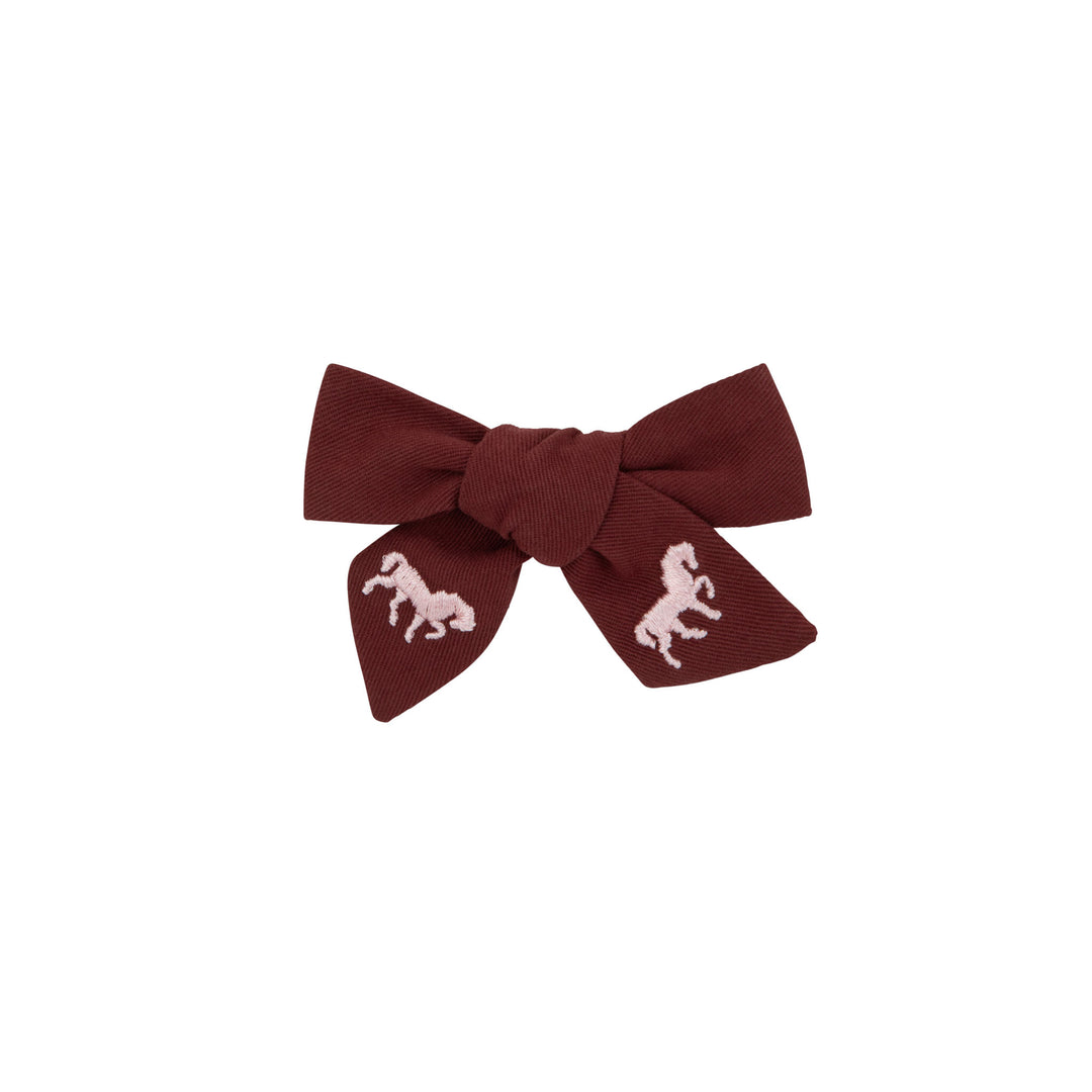Petite Épopée embroidered bows (2 Pk)-Burgundy