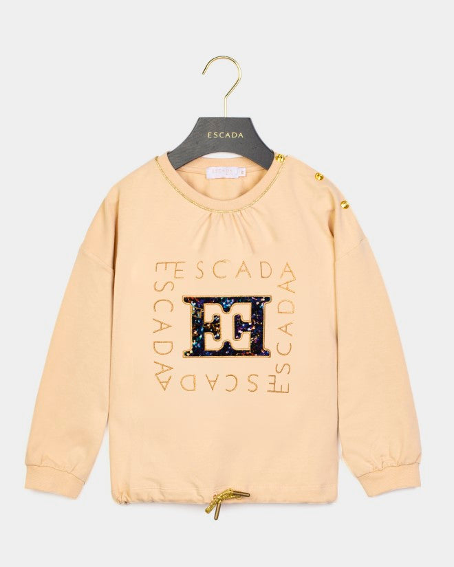 71323309-SWEATSHIRT, SWEAT LYCRA, EMBROIDERY-MARZIPAN