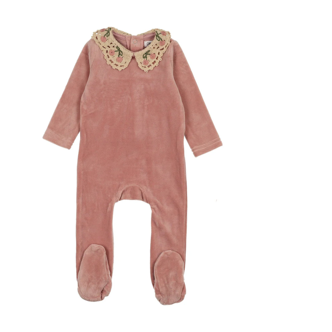 BLW25004F-Cherry Crochet Collar Footie-Mauve