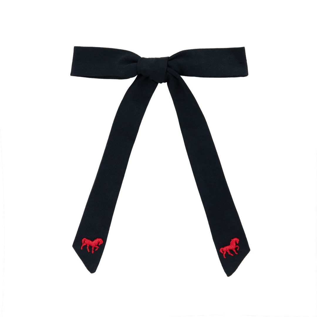 Petite Épopée embroidered bows-Navy