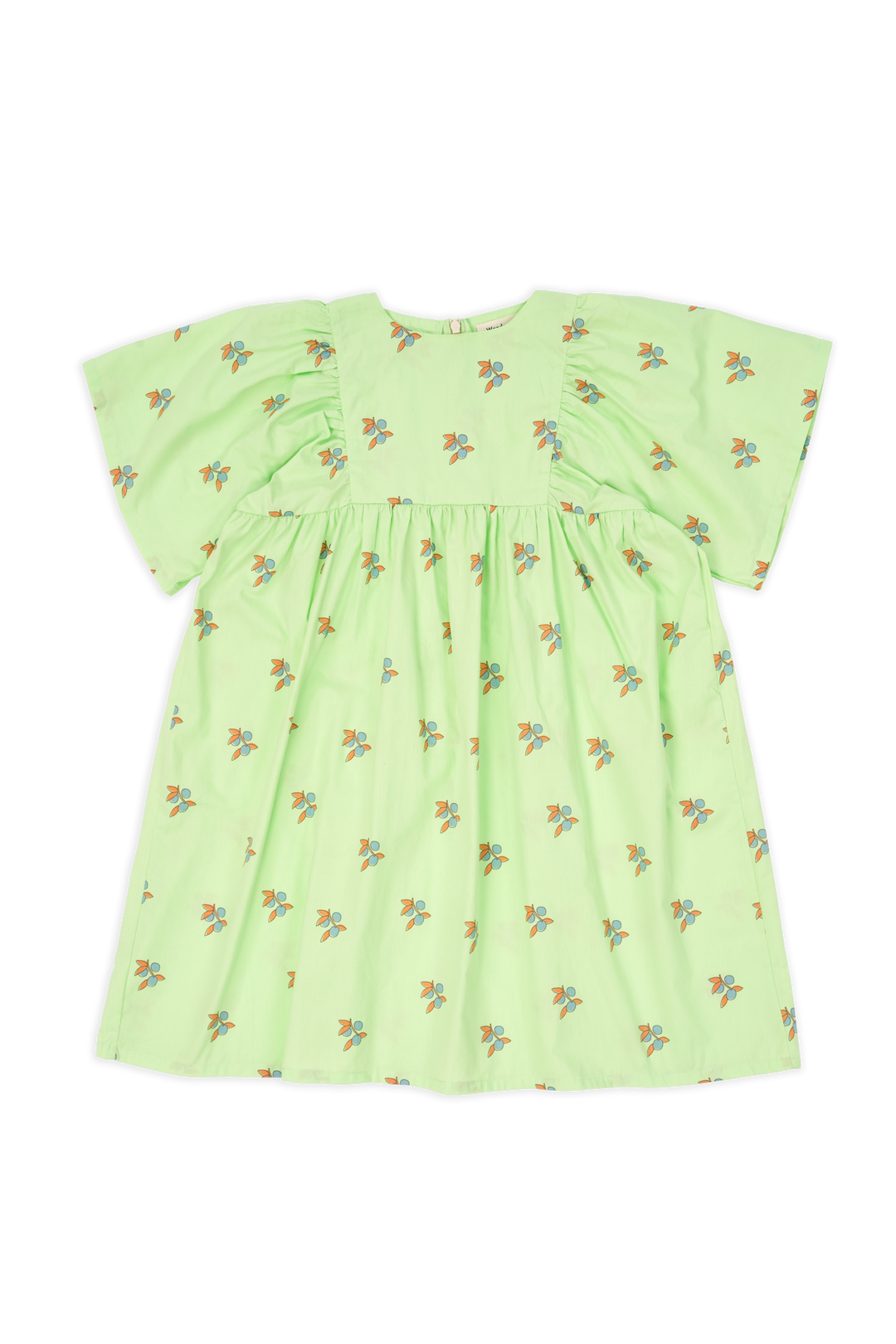 A25129L-Benedita Dress-Mint Tangerine