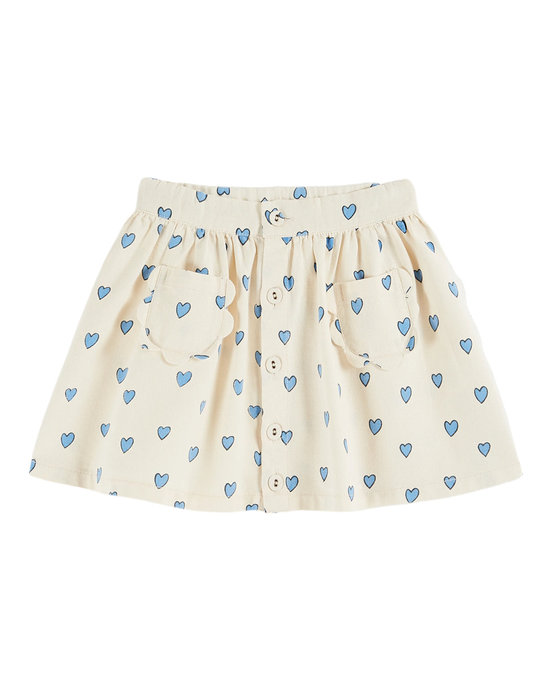 AB163-HEART FLOWER POCKET SKIRT-AMOUR