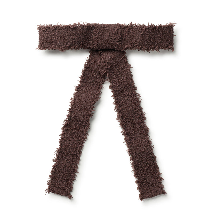 amarl005-Amara deconsctructed woolen long tail clip-chocolate