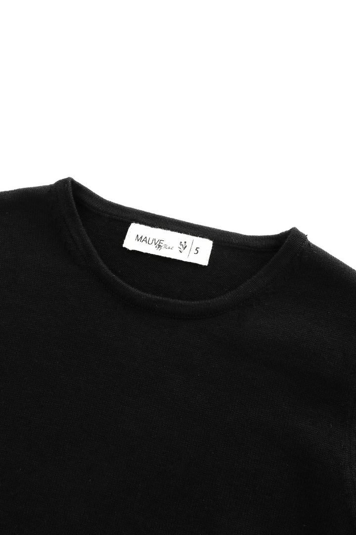 CREW NECK SWEATER-BLACK