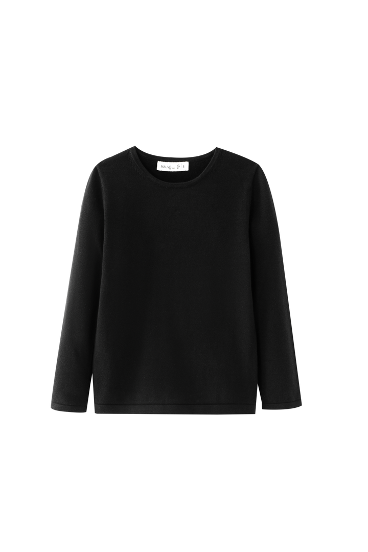 CREW NECK SWEATER-BLACK