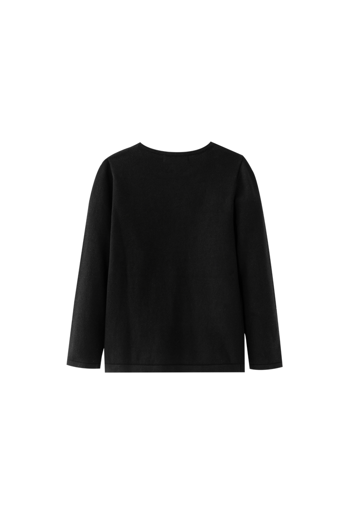 CREW NECK SWEATER-BLACK