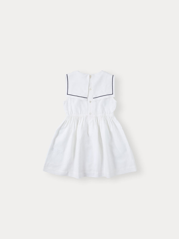 MARINE COLLAR DRESS-ivory