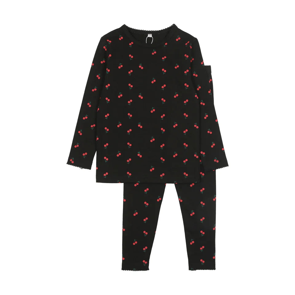 BPW25002S-Scattered Fruit Pajamas-Navy/Cherry