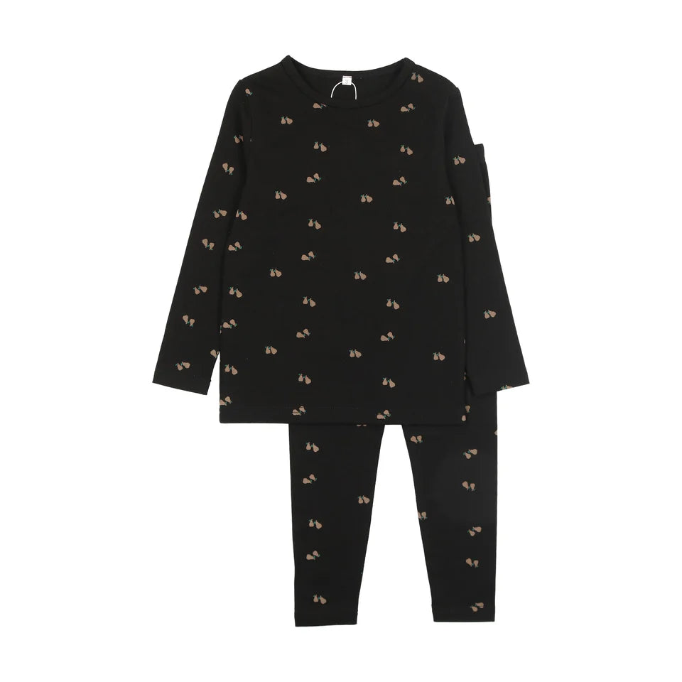 BPW25002S-Scattered Fruit Pajamas-Navy/Pear
