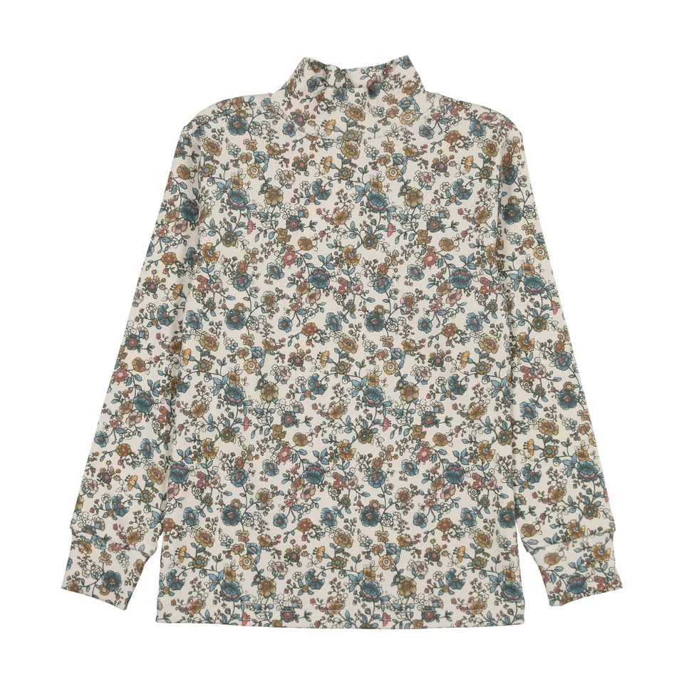 BTW25014M-Blue Floral-Mock Neck
