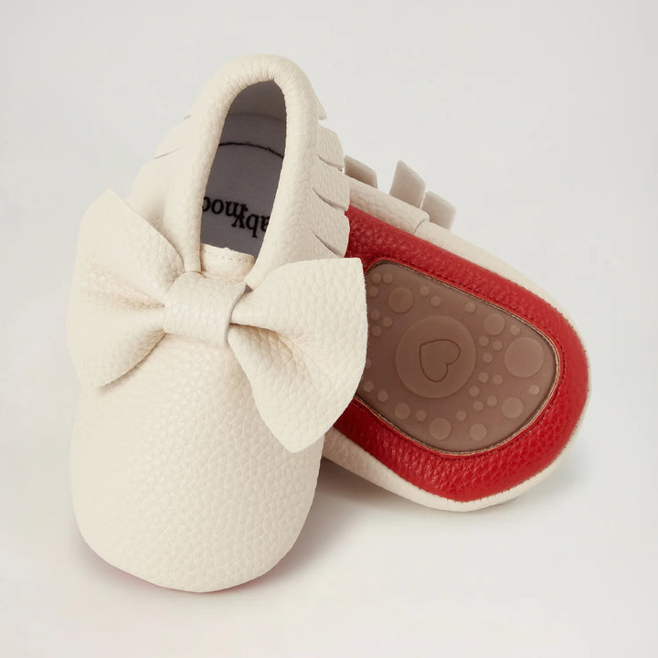 BOW MOCS-Off White/Red Sole