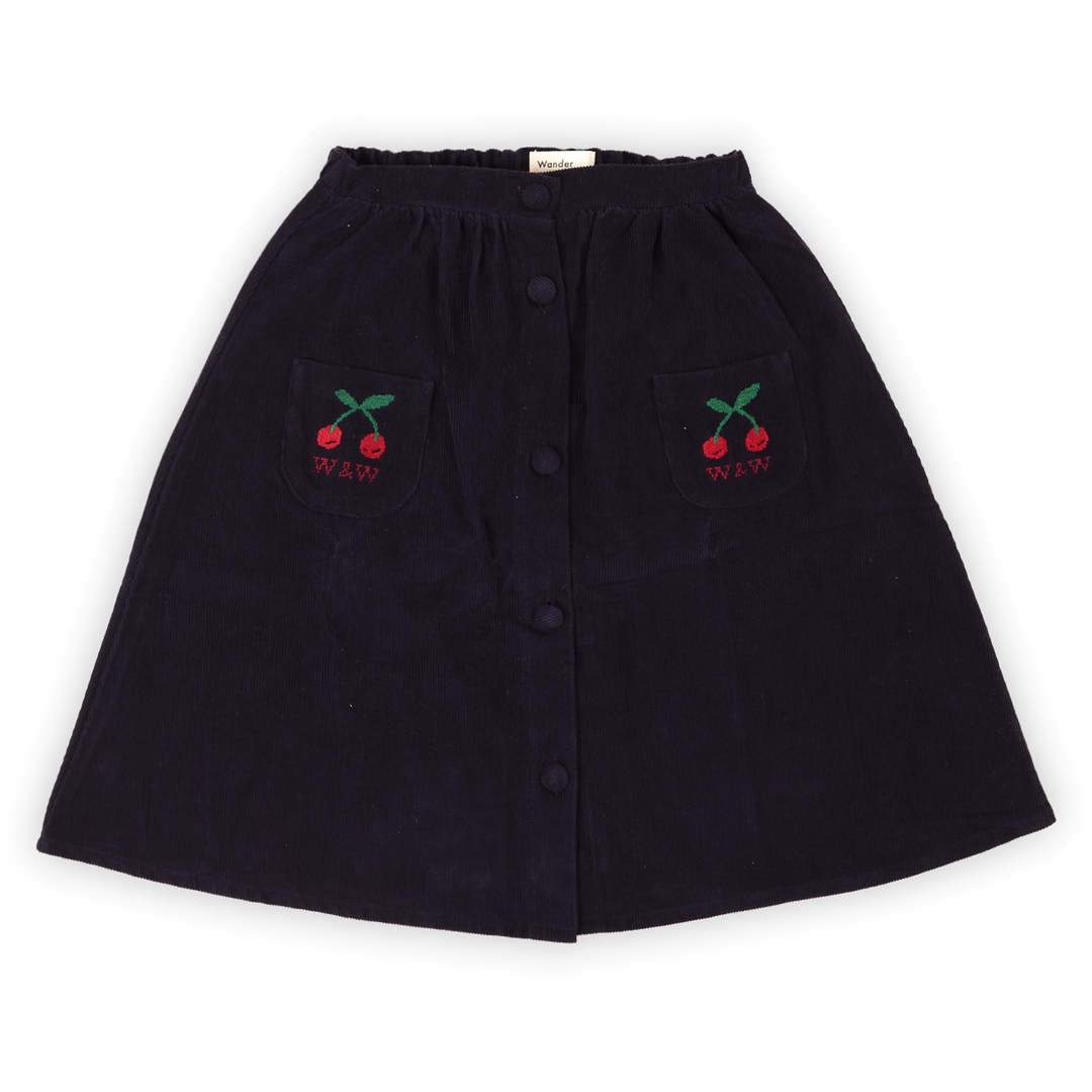C25204-Button Down Skirt-black