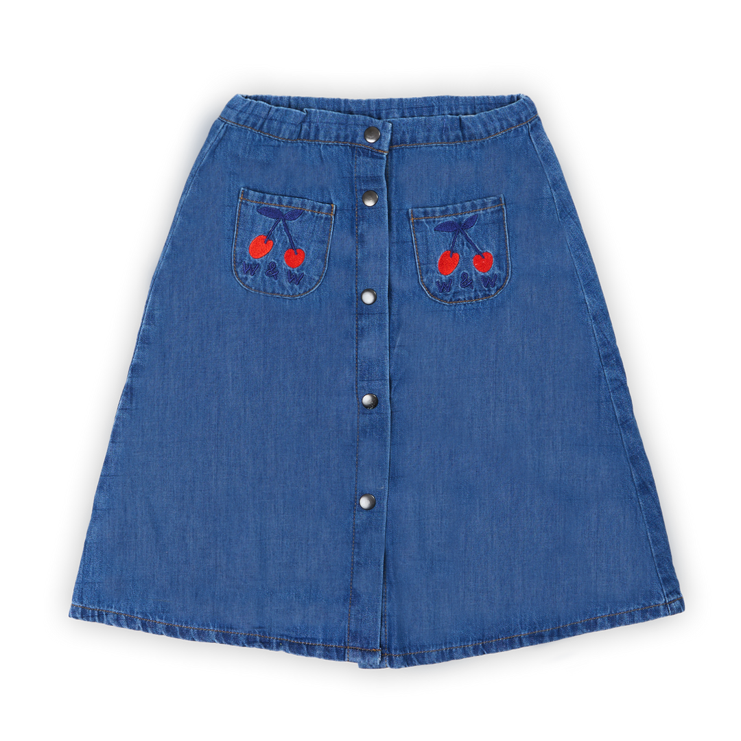 C25204-Button Down Skirt-washed denim