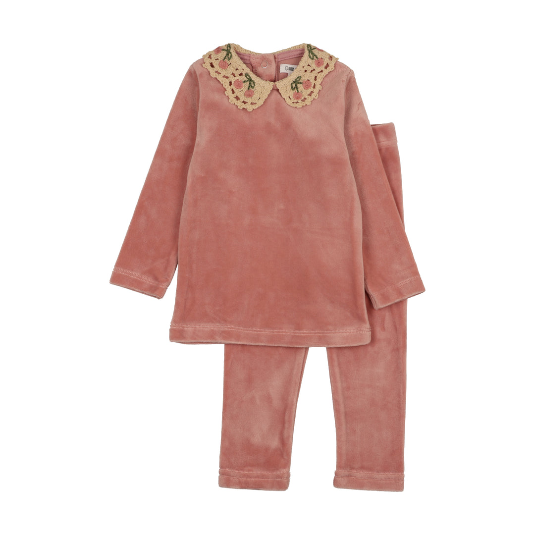 BLW25004FS-Cherry Crochet Collar Set-Mauve