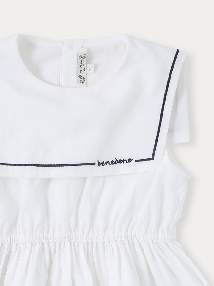 MARINE COLLAR DRESS-ivory