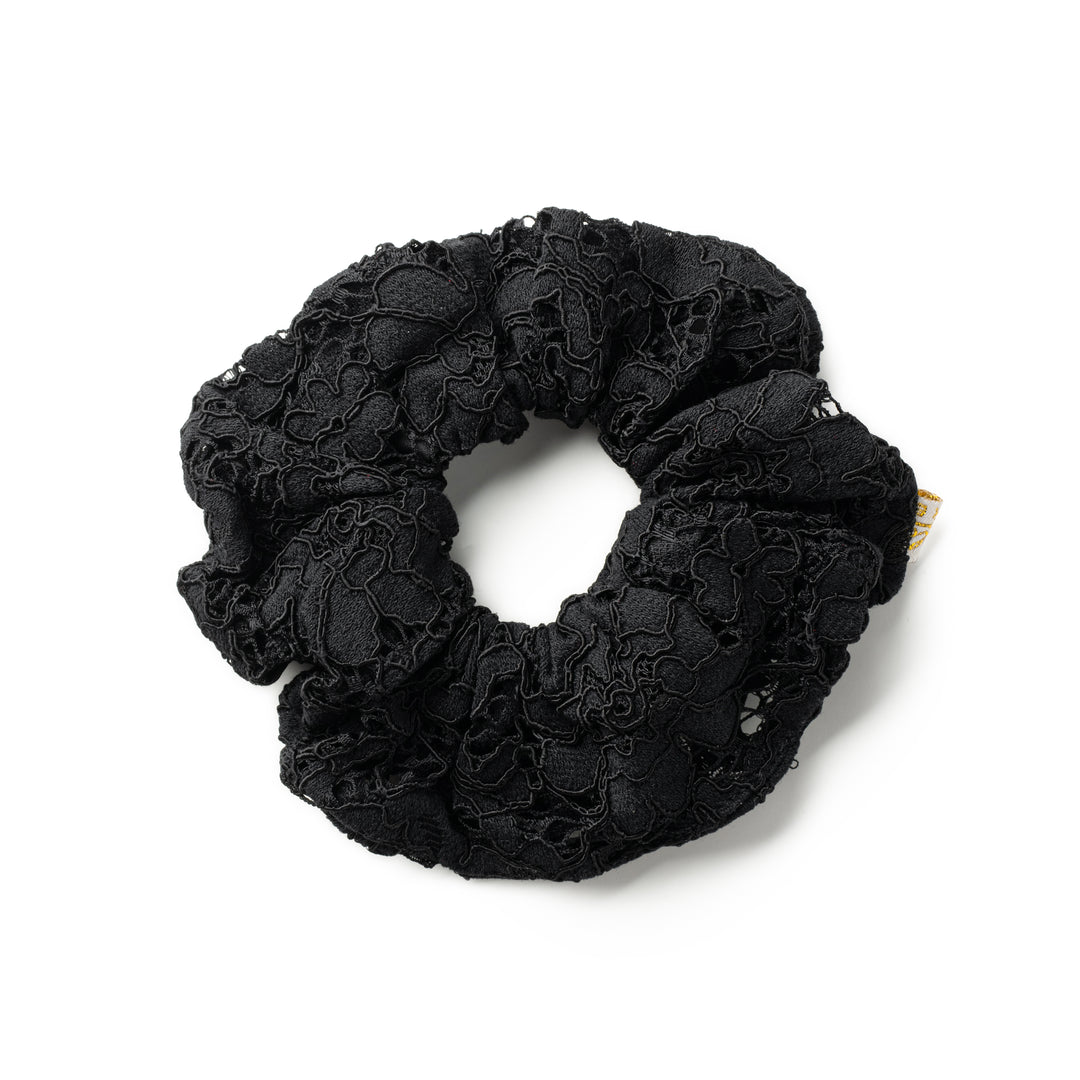 evelis001-Evelina lace scrunchie-black