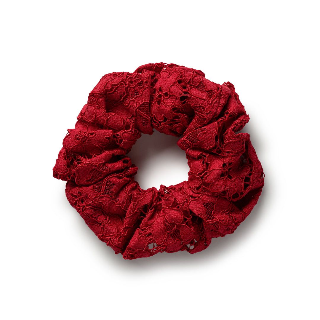 evelis004-Evelina lace scrunchie-scarlet