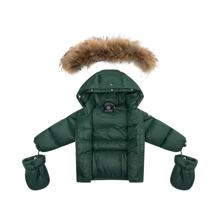 F25-5031G-BELLA ENFANT FUR DOWN JACKET-Pine Racoon