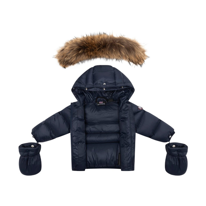 F25-5031N-BELLA ENFANT FUR DOWN JACKET-Navy Racoon