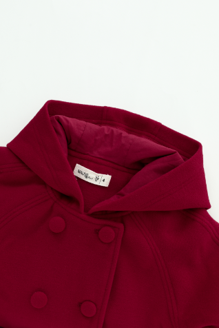 DOUBLE BREASTED WOOL JACKET-RED