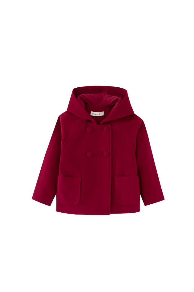 DOUBLE BREASTED WOOL JACKET-RED