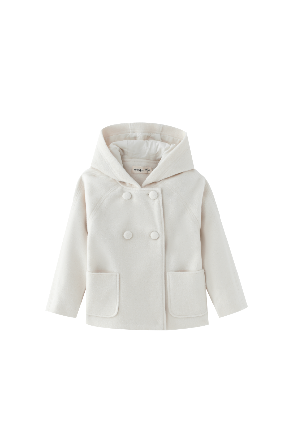 DOUBLE BREASTED WOOL JACKET-CREAM
