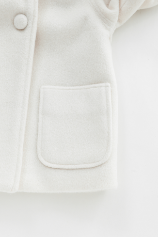 DOUBLE BREASTED WOOL JACKET-CREAM