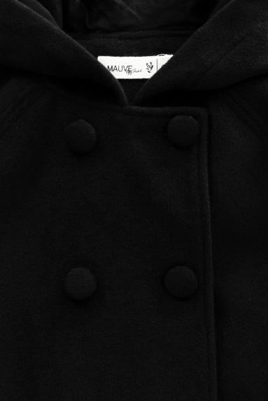 DOUBLE BREASTED WOOL JACKET-BLACK