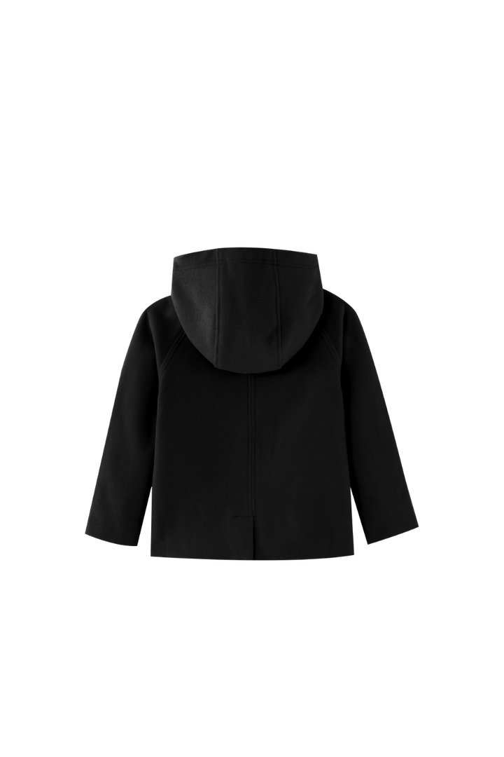 DOUBLE BREASTED WOOL JACKET-BLACK