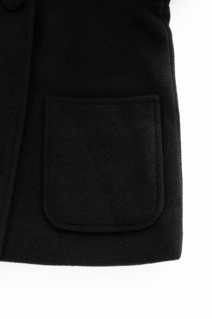 DOUBLE BREASTED WOOL JACKET-BLACK