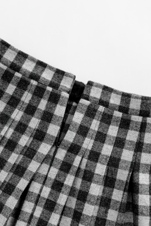CHECKERED PLEATED SKIRT-GREY CHECKERED