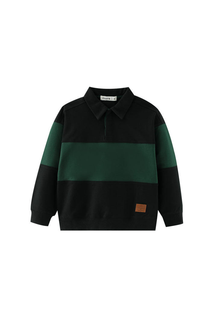 BOLD STRIPED POLO-GREEN STRIPED